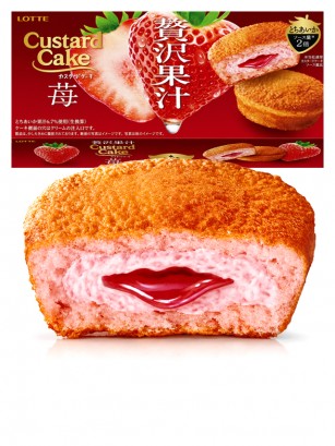 Custard Cakes Fresa Tochiaika | Lotte | 6 Unidades 174g.